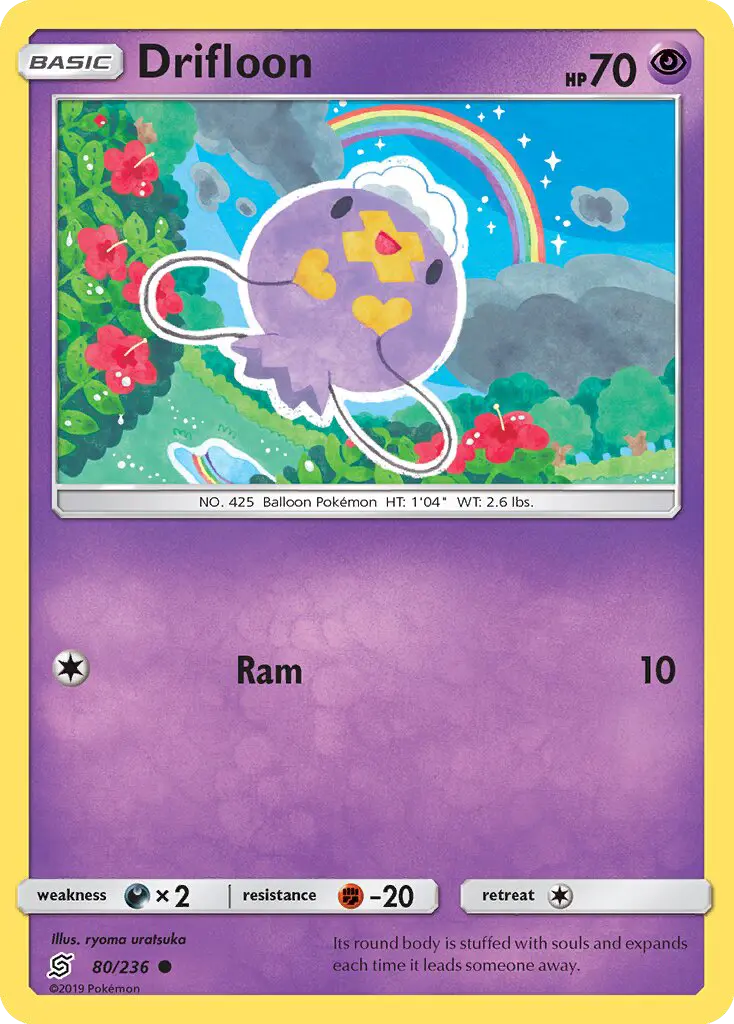 Drifloon Common Pokemon card #80 from Unified Minds