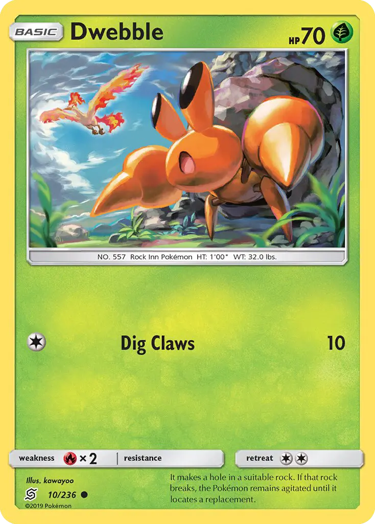 Dwebble Common Pokemon card #10 from Unified Minds