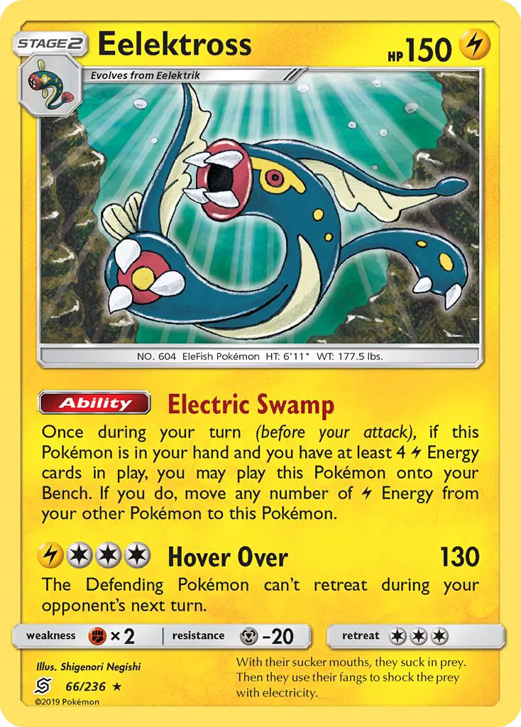 Eelektross Rare Pokemon card #66 from Unified Minds