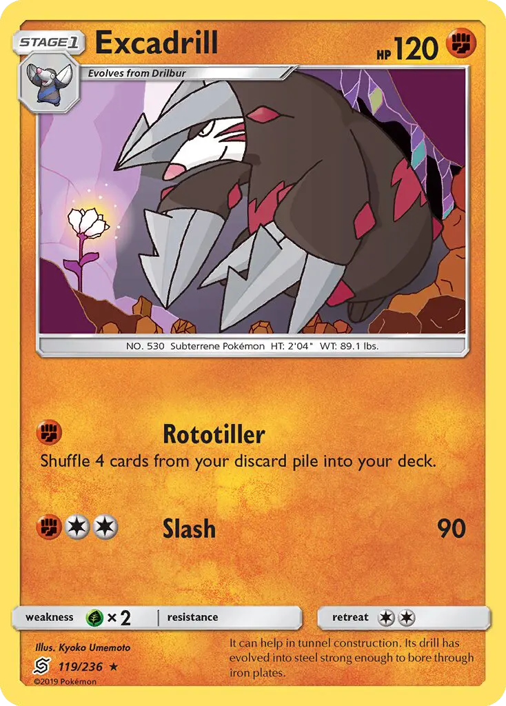 Excadrill Rare Pokemon card #119 from Unified Minds