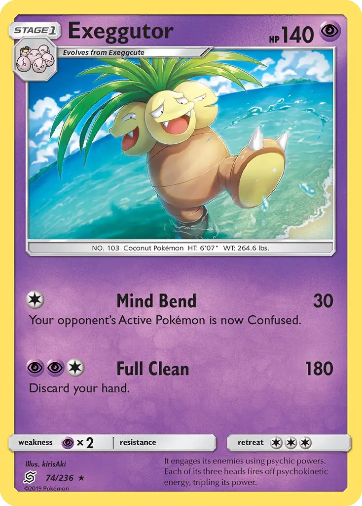 Exeggutor Rare Pokemon card #74 from Unified Minds
