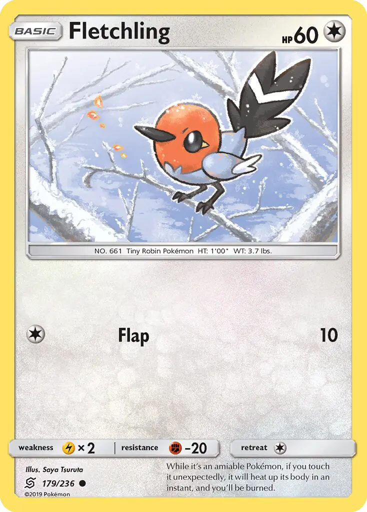 Fletchling Common Pokemon card #179 from Unified Minds