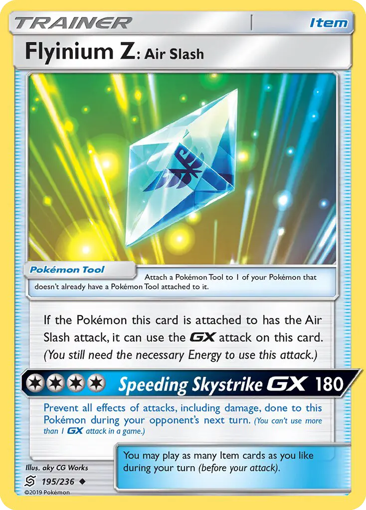Flyinium Z: Air Slash Uncommon Pokemon card #195 from Unified Minds