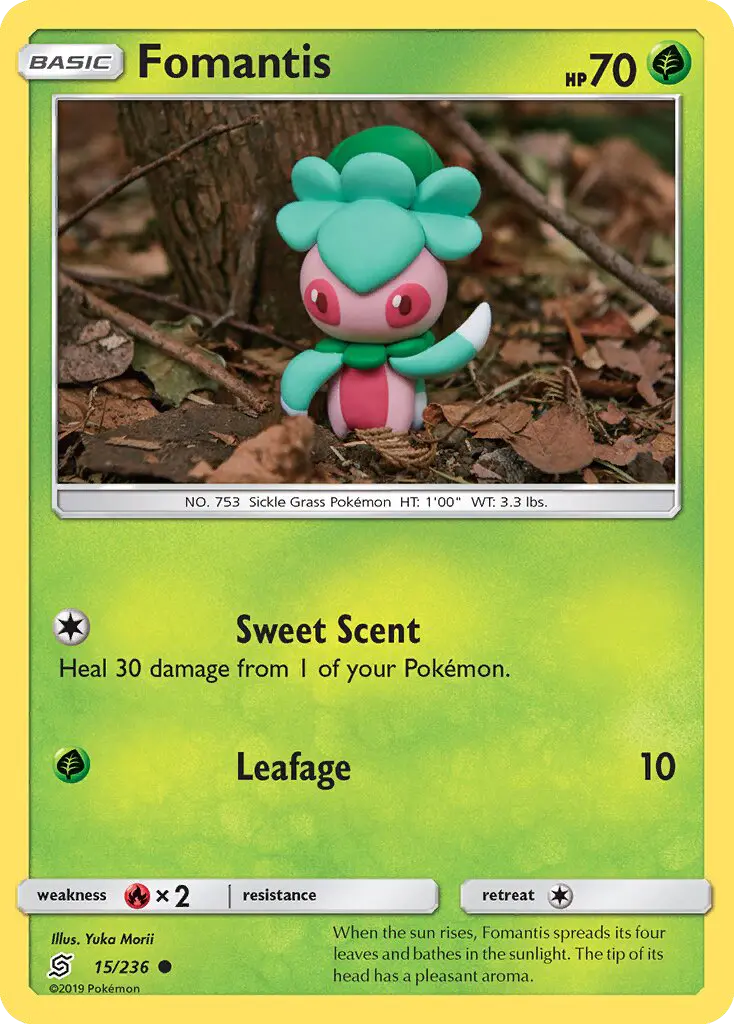 Fomantis Common Pokemon card #15 from Unified Minds