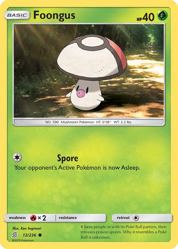 Foongus Common Pokemon card #13 from Unified Minds