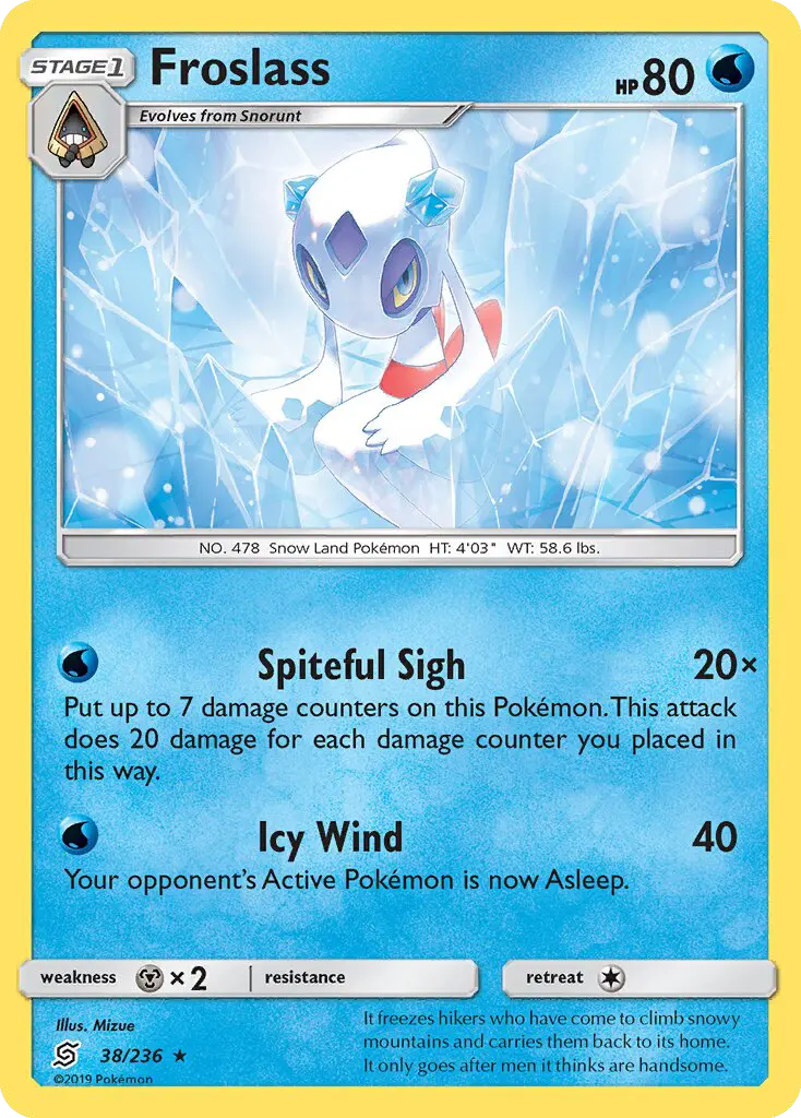 Froslass Rare Pokemon card #38 from Unified Minds