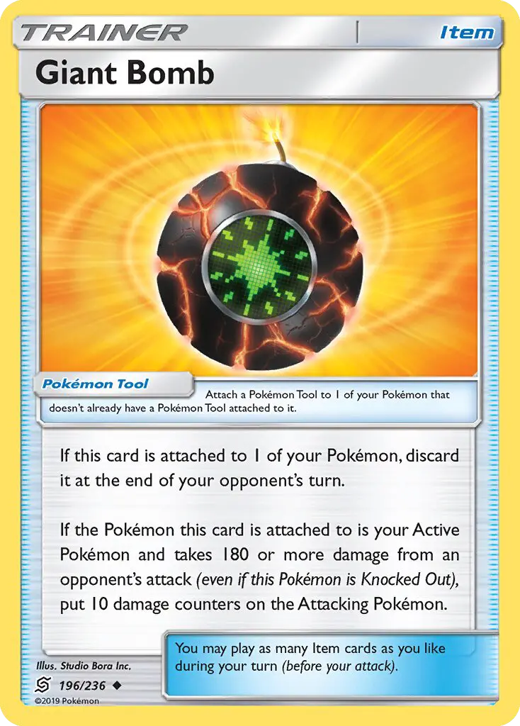 Giant Bomb Uncommon Pokemon card #196 from Unified Minds