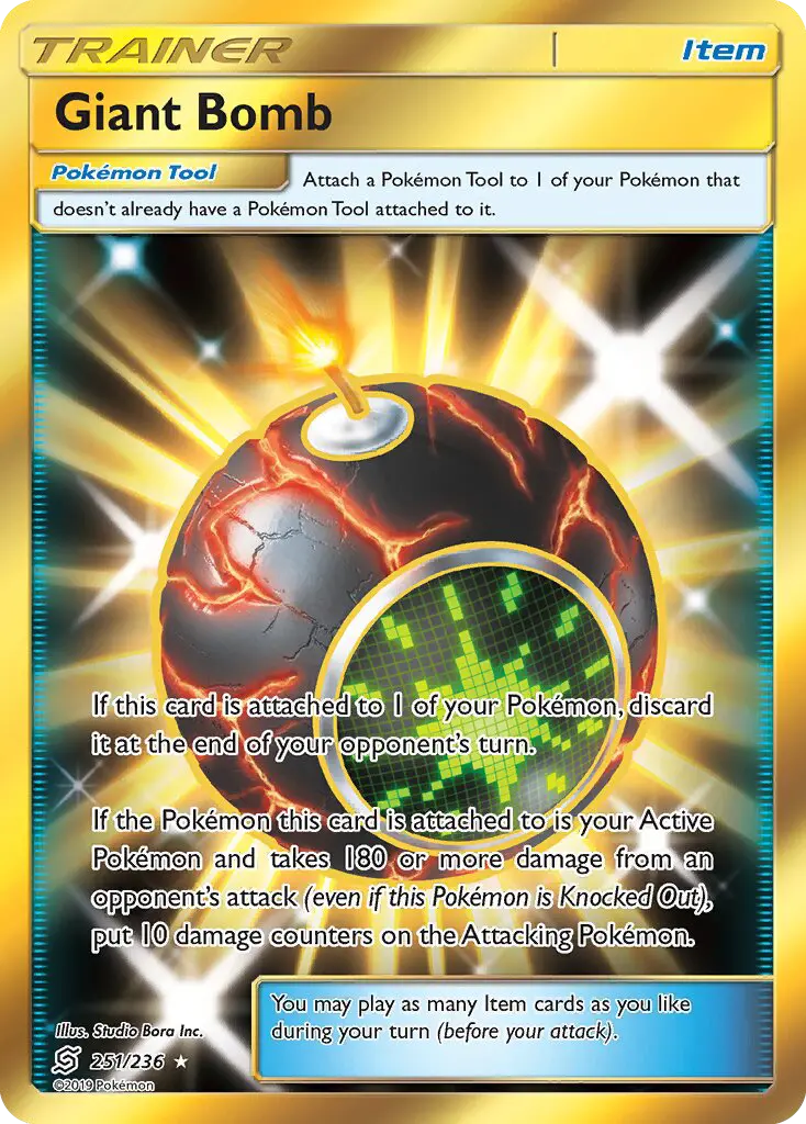 Giant Bomb Secret Rare Pokemon card #251 from Unified Minds