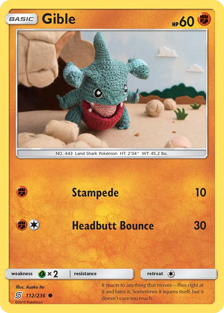 Gible Common Pokemon card #112 from Unified Minds