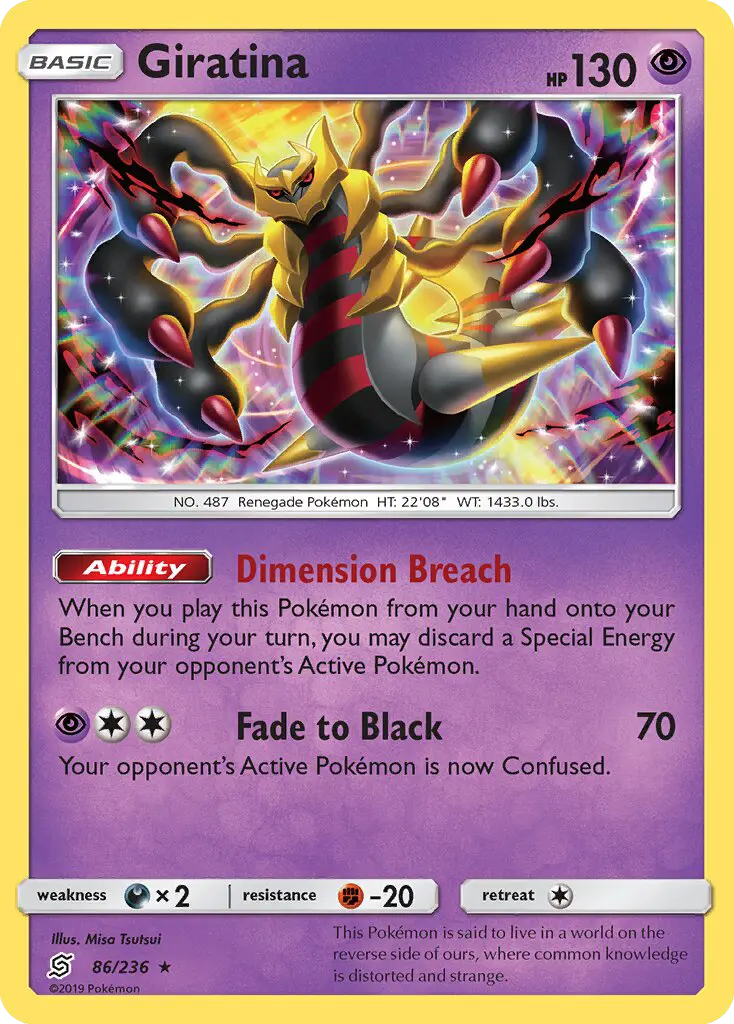 Giratina Rare Pokemon card #86 from Unified Minds