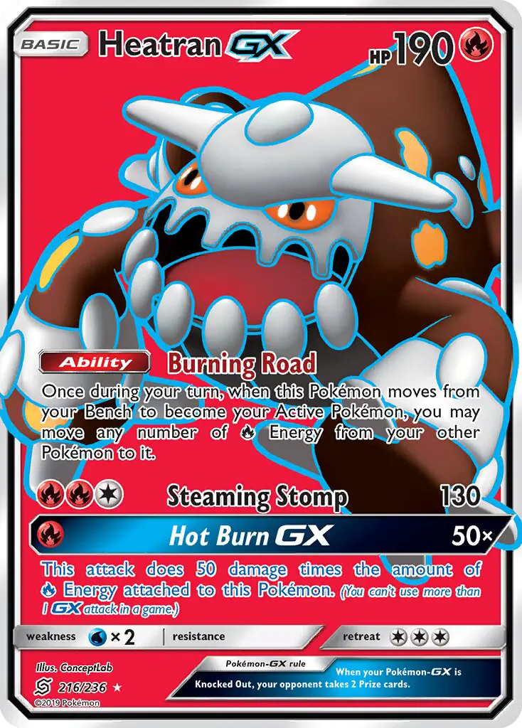 Heatran GX Ultra Rare Pokemon card #216 from Unified Minds