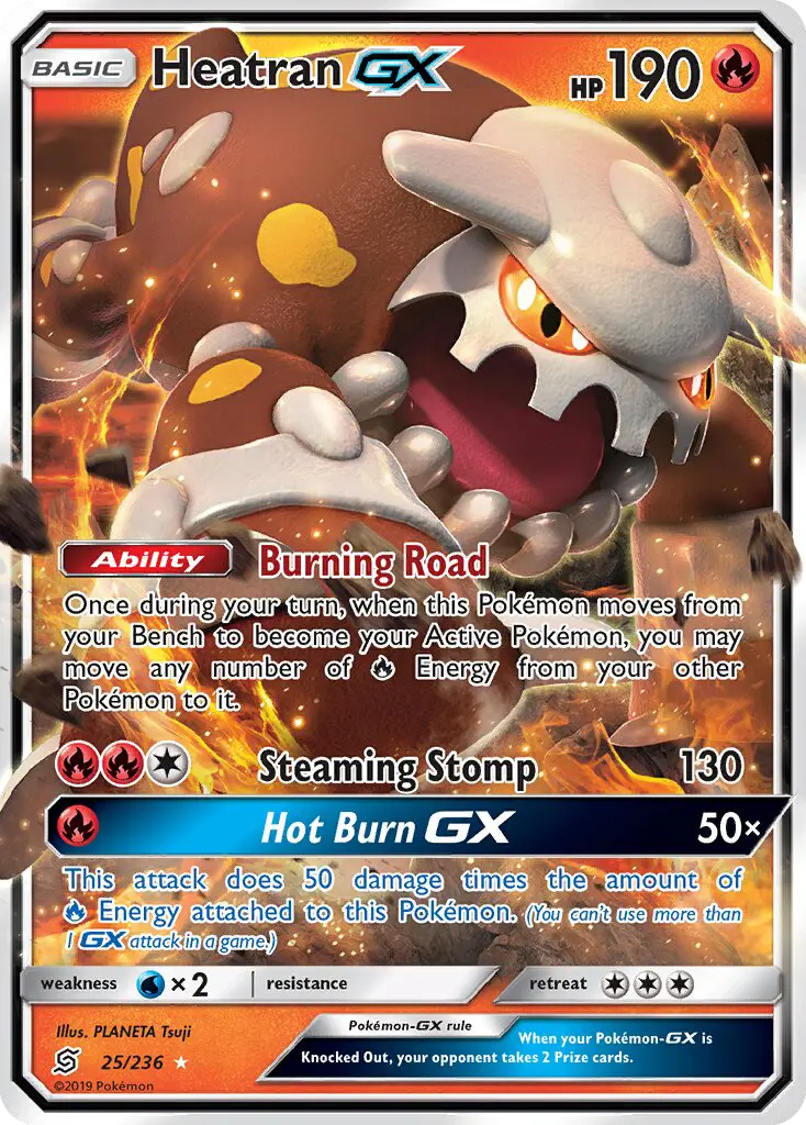 Heatran GX Ultra Rare Pokemon card #25 from Unified Minds