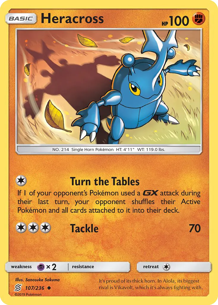 Heracross Uncommon Pokemon card #107 from Unified Minds