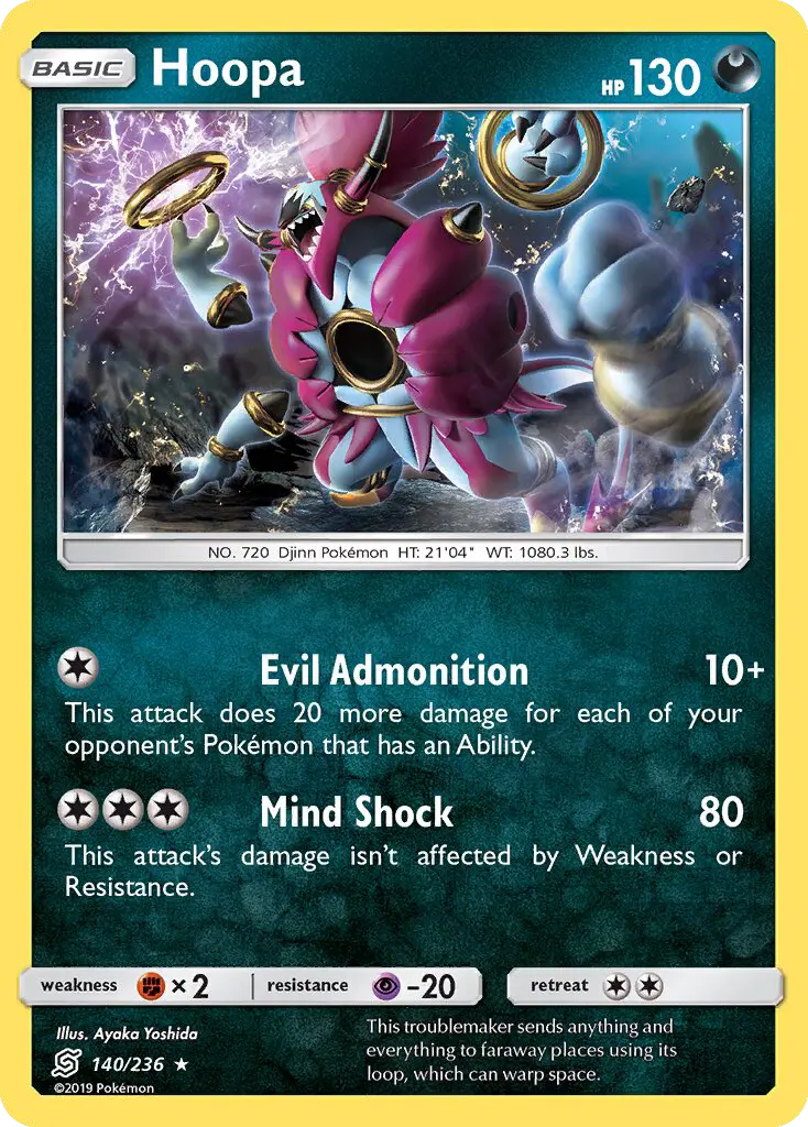 Hoopa Rare Pokemon card #140 from Unified Minds