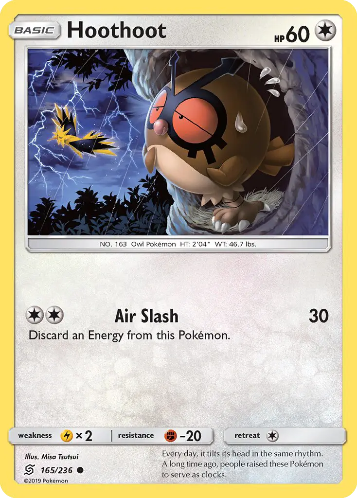 Hoothoot Common Pokemon card #165 from Unified Minds