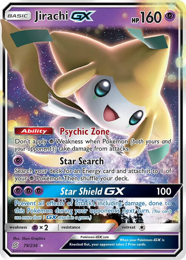 Jirachi GX Ultra Rare Pokemon card #79 from Unified Minds