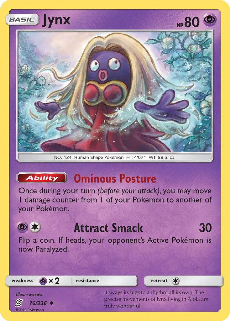 Jynx Uncommon Pokemon card #76 from Unified Minds