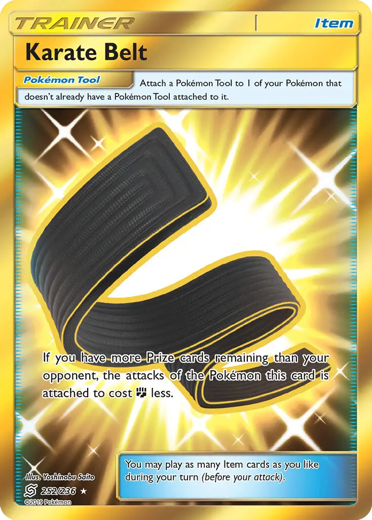 Karate Belt Secret Rare Pokemon card #252 from Unified Minds