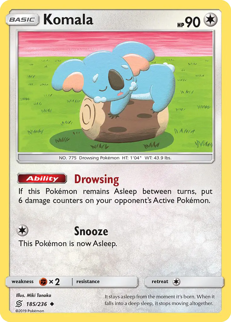 Komala Uncommon Pokemon card #185 from Unified Minds
