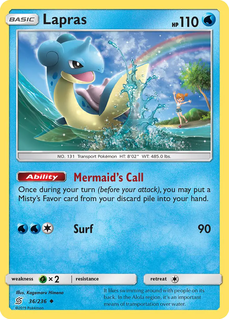 Lapras Uncommon Pokemon card #36 from Unified Minds