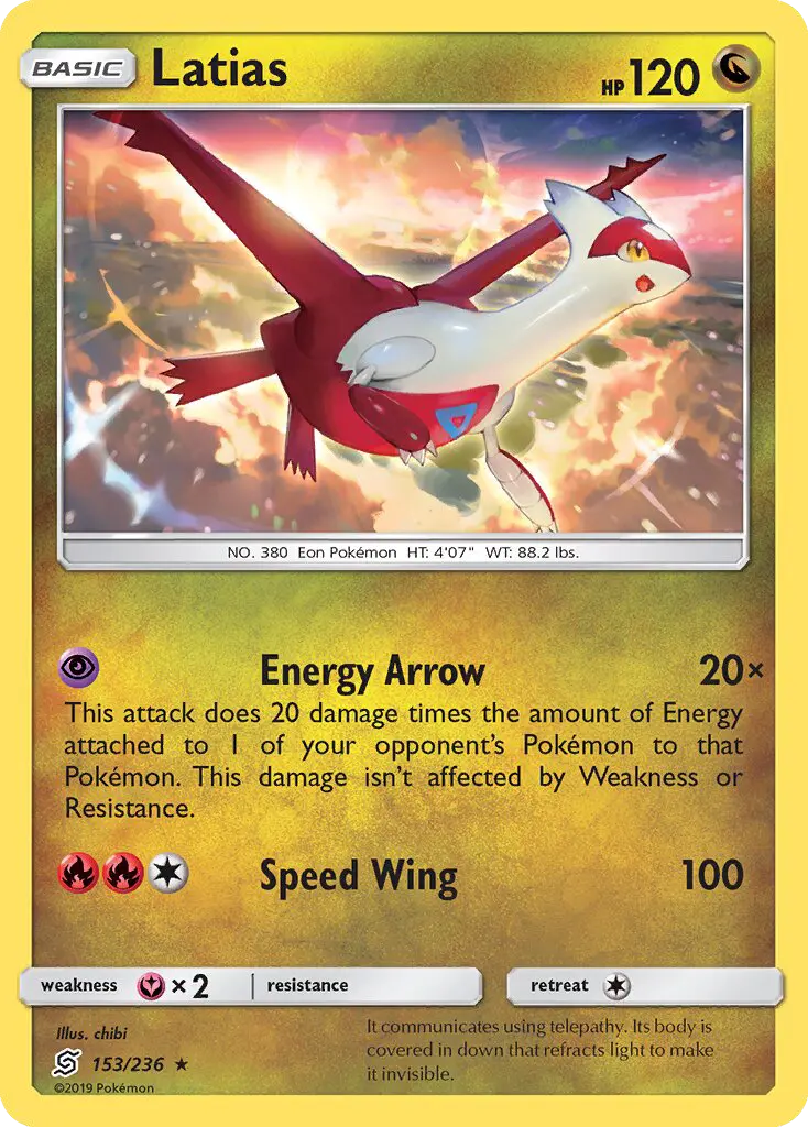 Latias Rare Pokemon card #153 from Unified Minds