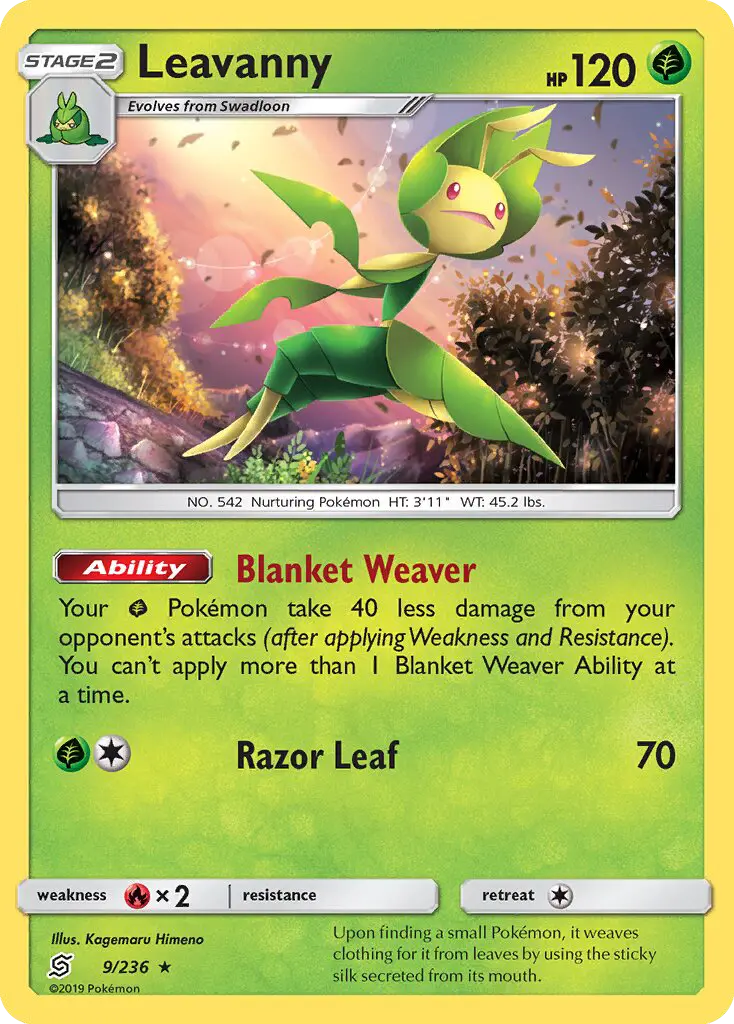Leavanny Rare Pokemon card #9 from Unified Minds