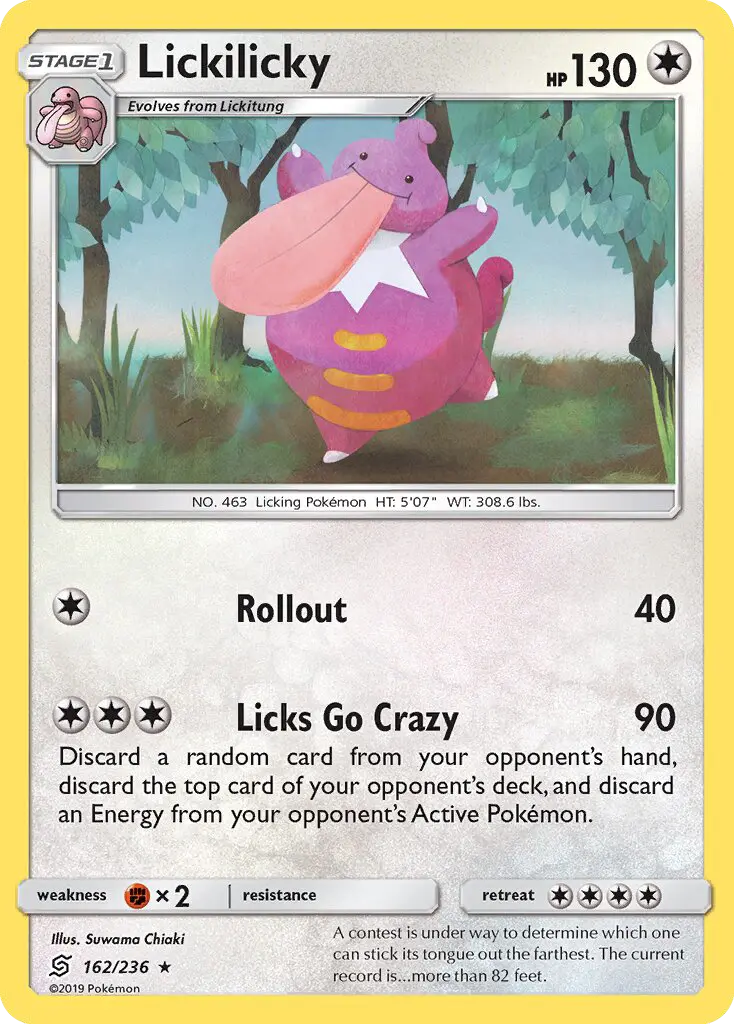 Lickilicky Rare Pokemon card #162 from Unified Minds