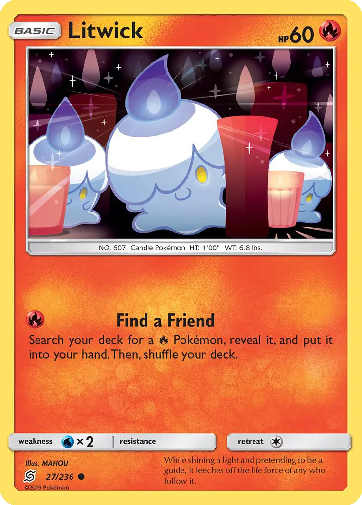 Litwick Common Pokemon card #27 from Unified Minds