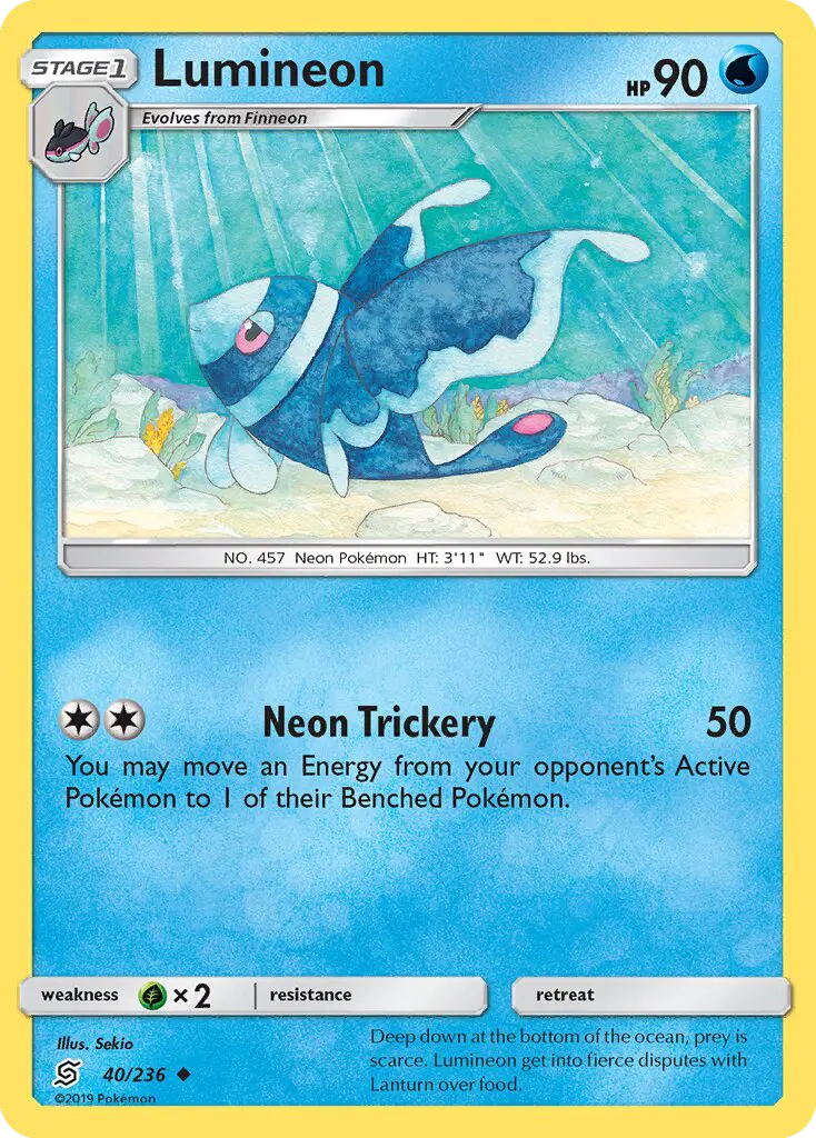 Lumineon Uncommon Pokemon card #40 from Unified Minds