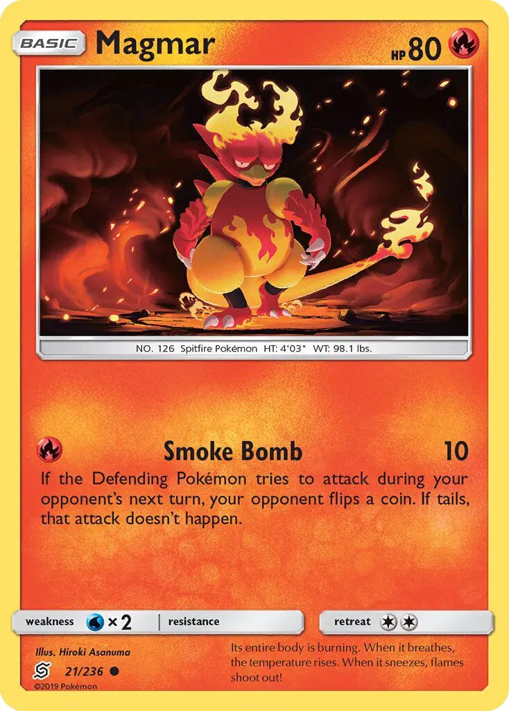 Magmar Common Pokemon card #21 from Unified Minds