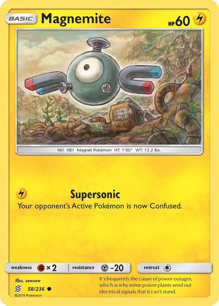 Magnemite Common Pokemon card #58 from Unified Minds