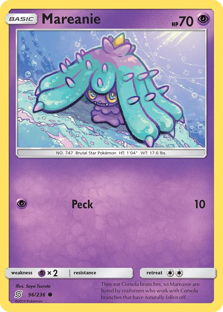 Mareanie Common Pokemon card #96 from Unified Minds