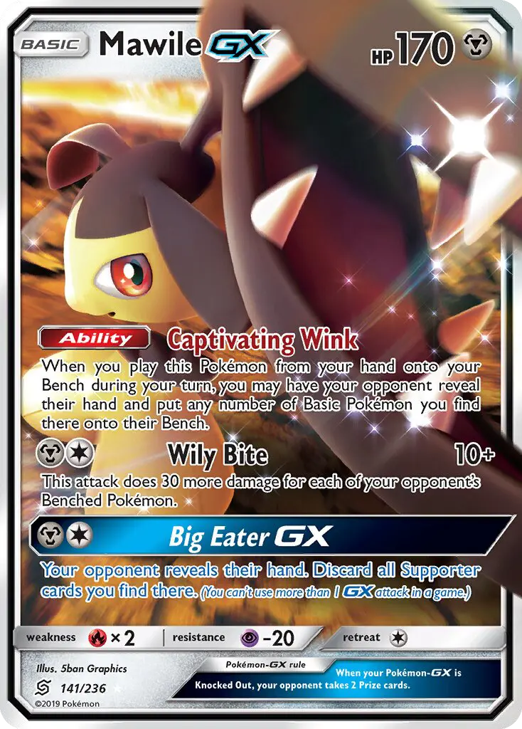 Mawile GX Ultra Rare Pokemon card #141 from Unified Minds