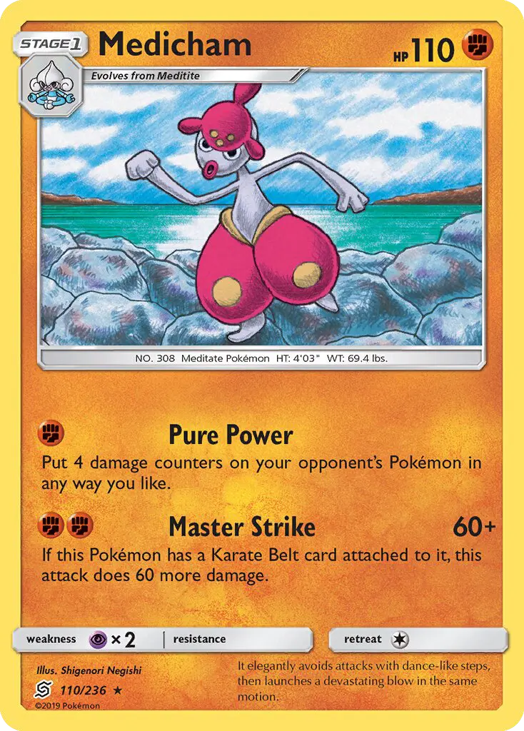 Medicham Rare Pokemon card #110 from Unified Minds