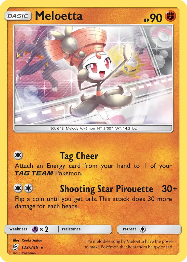 Meloetta Rare Pokemon card #123 from Unified Minds