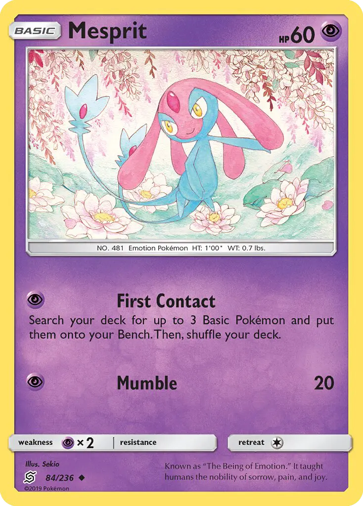 Mesprit Uncommon Pokemon card #84 from Unified Minds