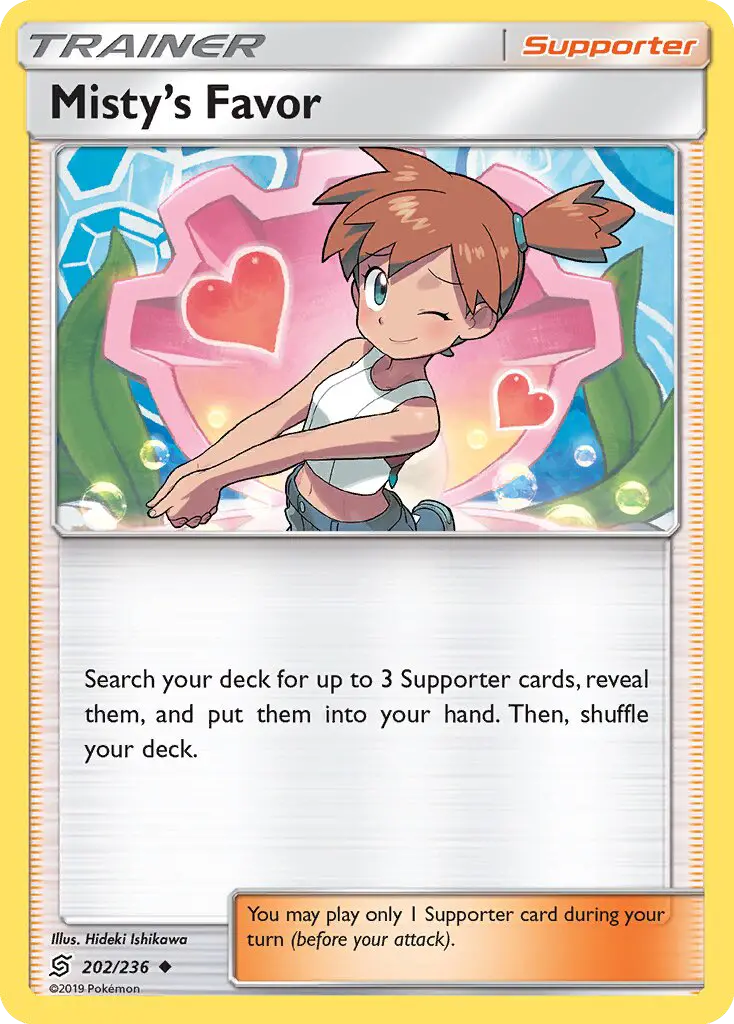 Misty’s Favor Uncommon Pokemon card #202 from Unified Minds
