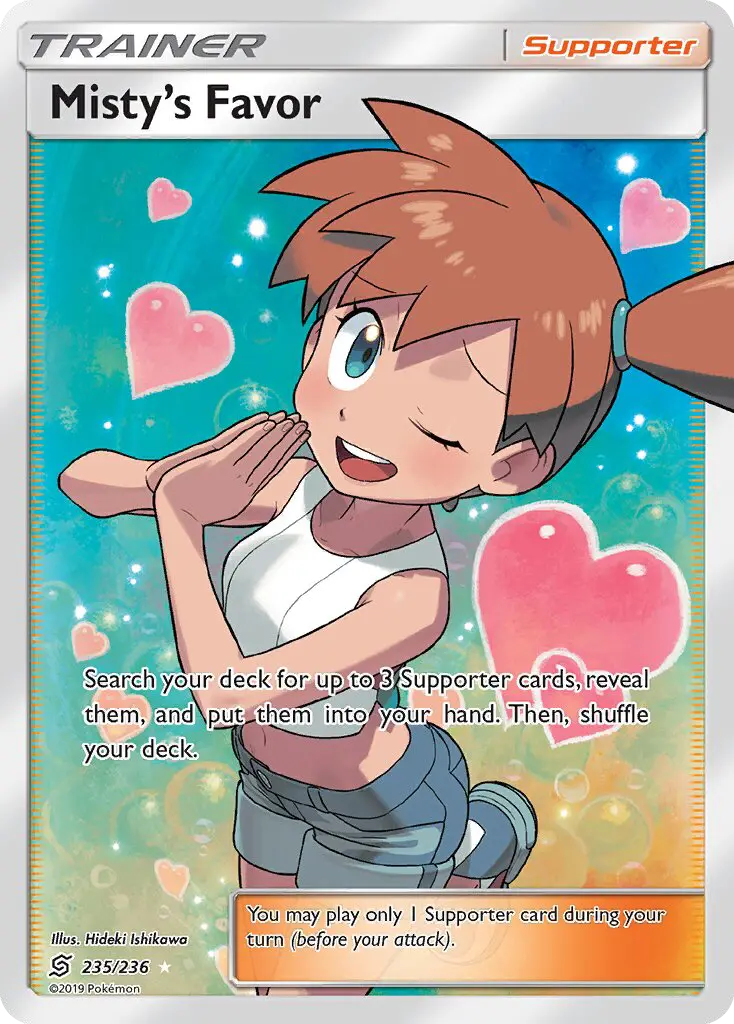Misty’s Favor Ultra Rare Pokemon card #235 from Unified Minds