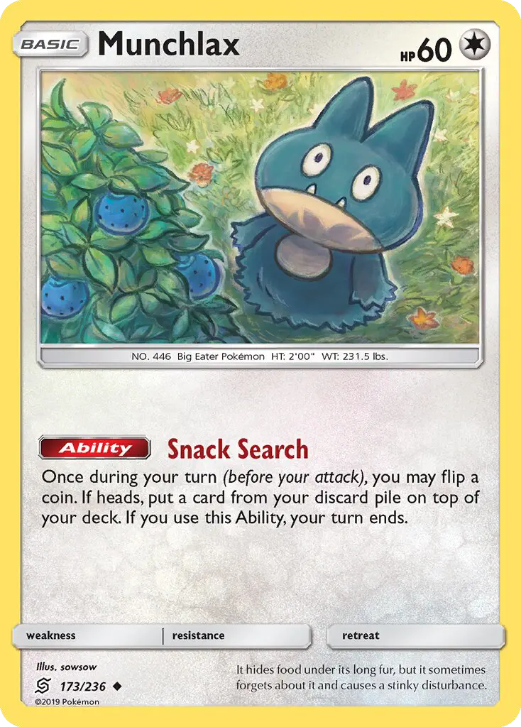 Munchlax Uncommon Pokemon card #173 from Unified Minds