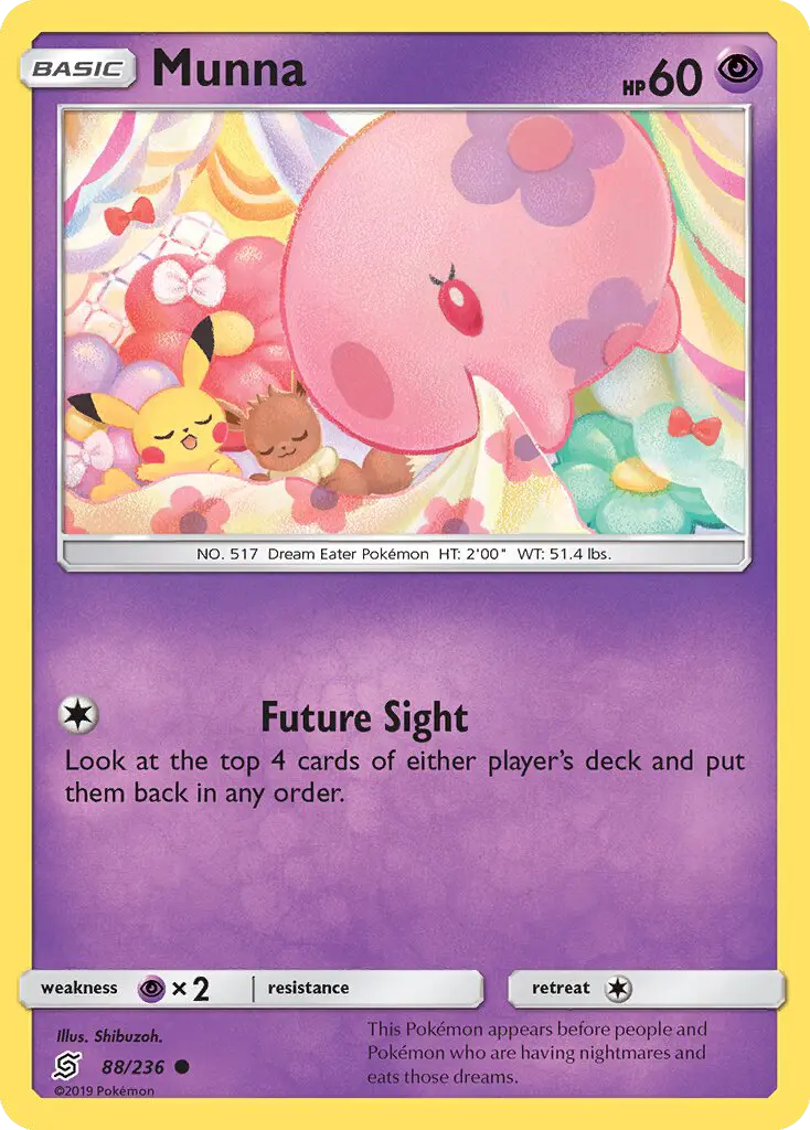Munna Common Pokemon card #88 from Unified Minds