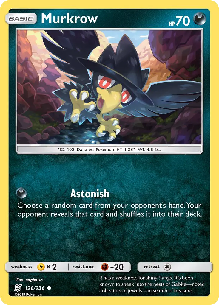 Murkrow Common Pokemon card #128 from Unified Minds