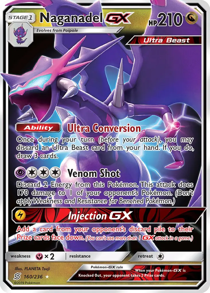 Naganadel GX Ultra Rare Pokemon card #160 from Unified Minds