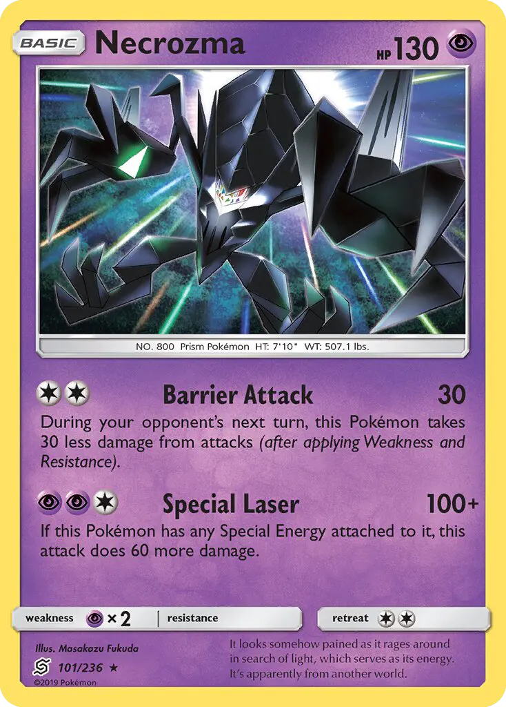 Necrozma Rare Pokemon card #101 from Unified Minds