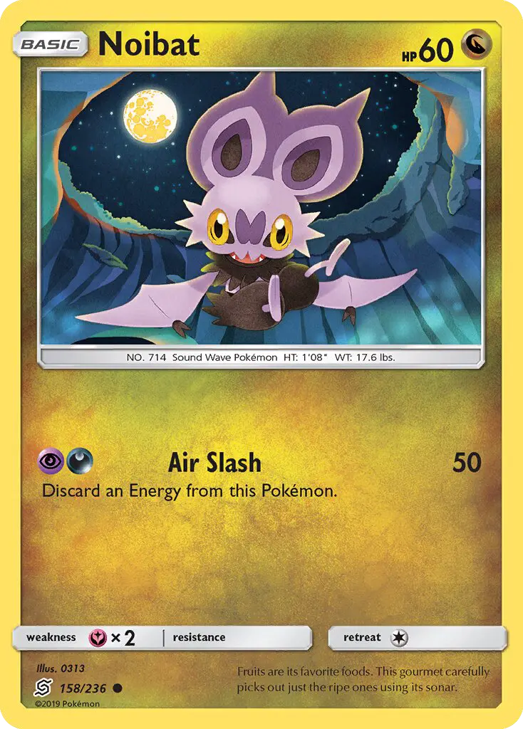 Noibat Common Pokemon card #158 from Unified Minds