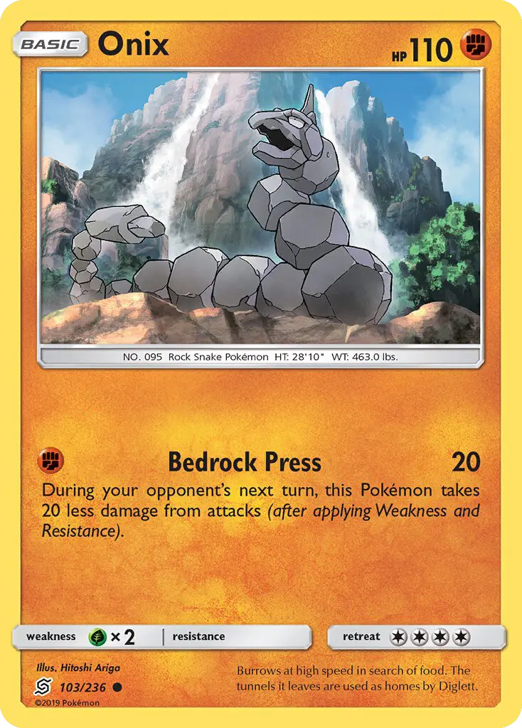 Onix Common Pokemon card #103 from Unified Minds