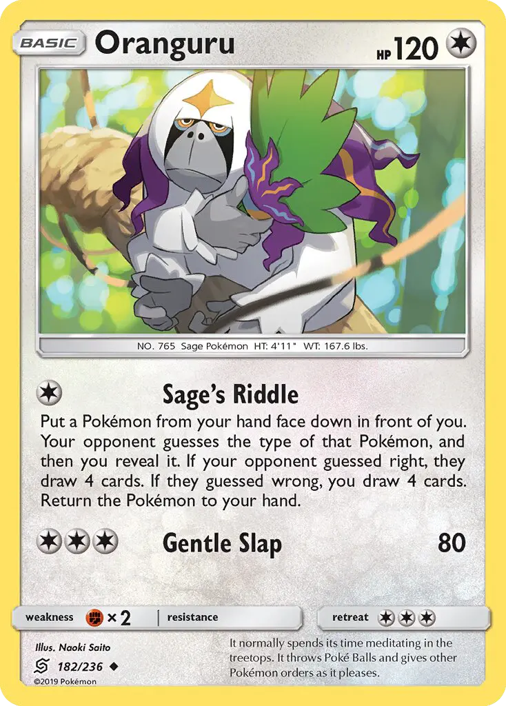 Oranguru Uncommon Pokemon card #182 from Unified Minds