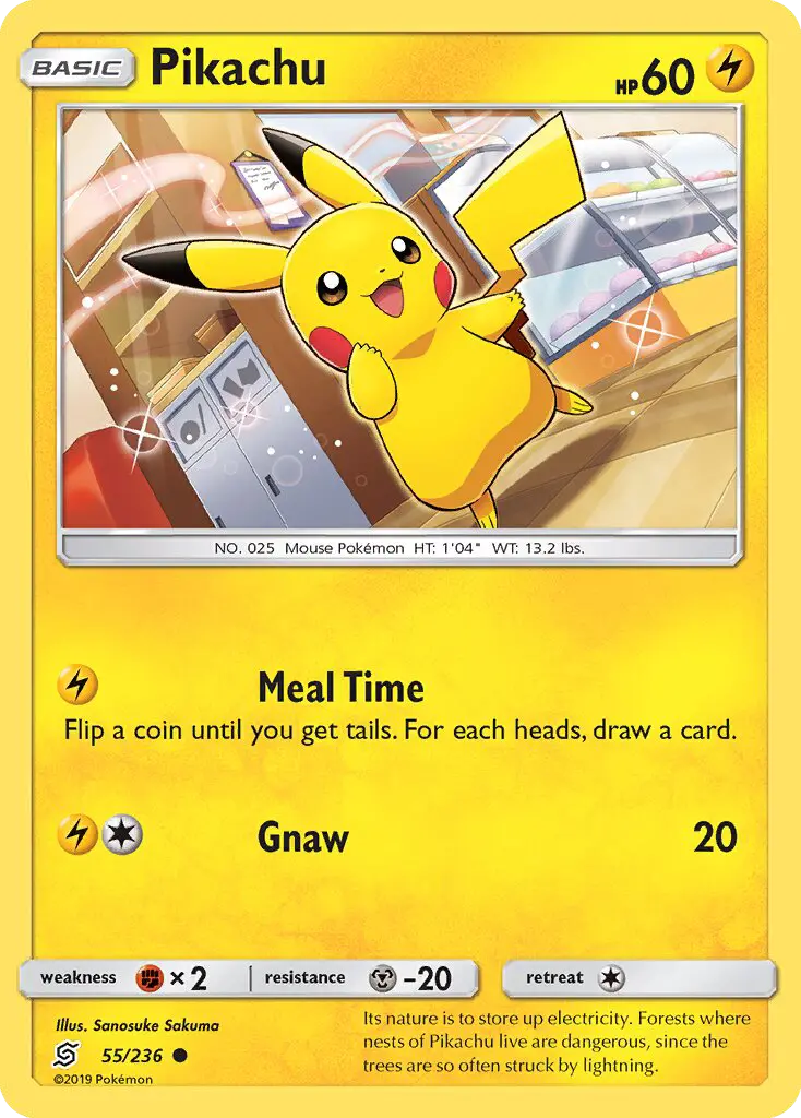 Pikachu Common Pokemon card #55 from Unified Minds