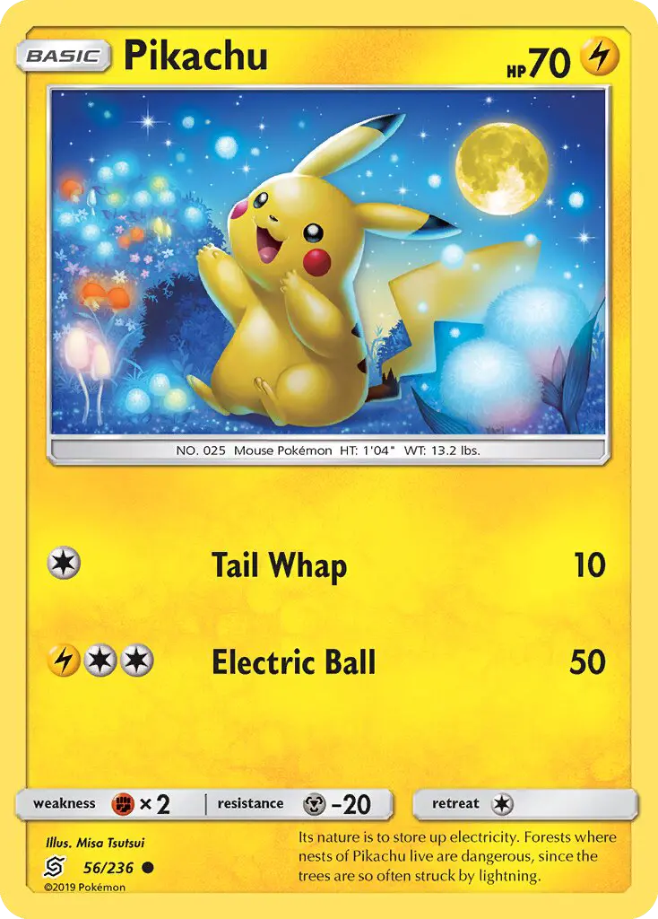 Pikachu Common Pokemon card #56 from Unified Minds