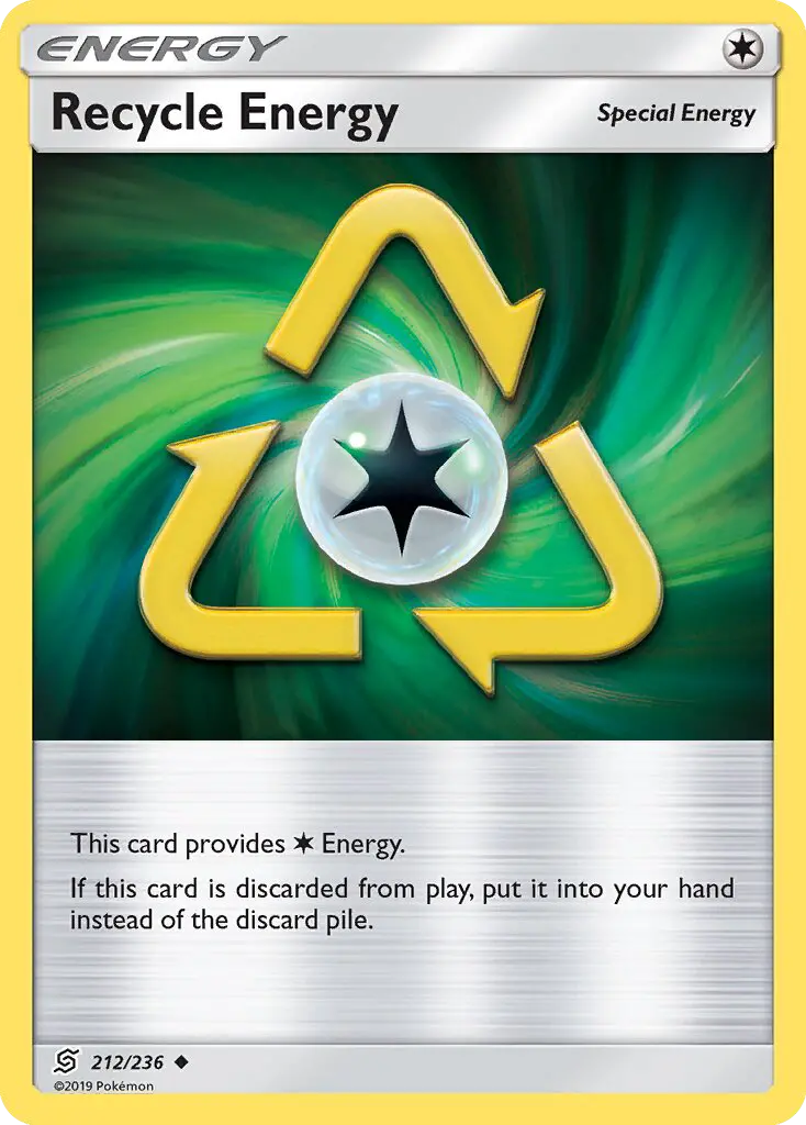 Recycle Energy Uncommon Pokemon card #212 from Unified Minds