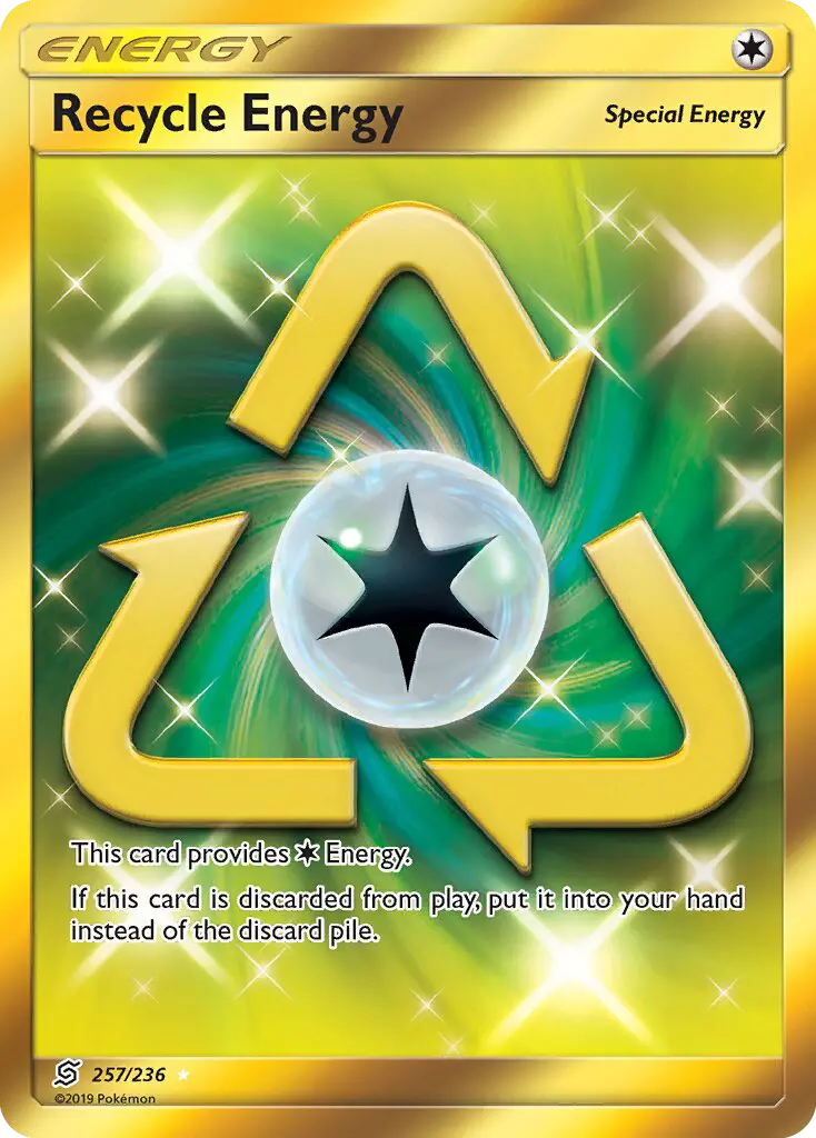 Recycle Energy Secret Rare Pokemon card #257 from Unified Minds